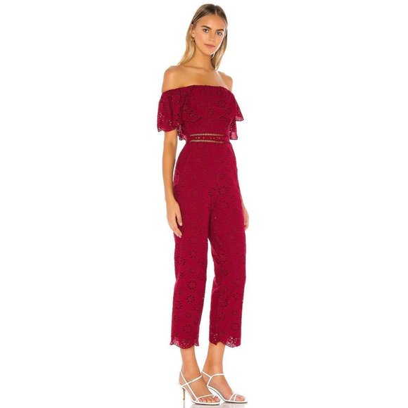 Lovers + Friends Pants - Lovers + Friends NWT Naya Jumpsuit Deep Red Elasti